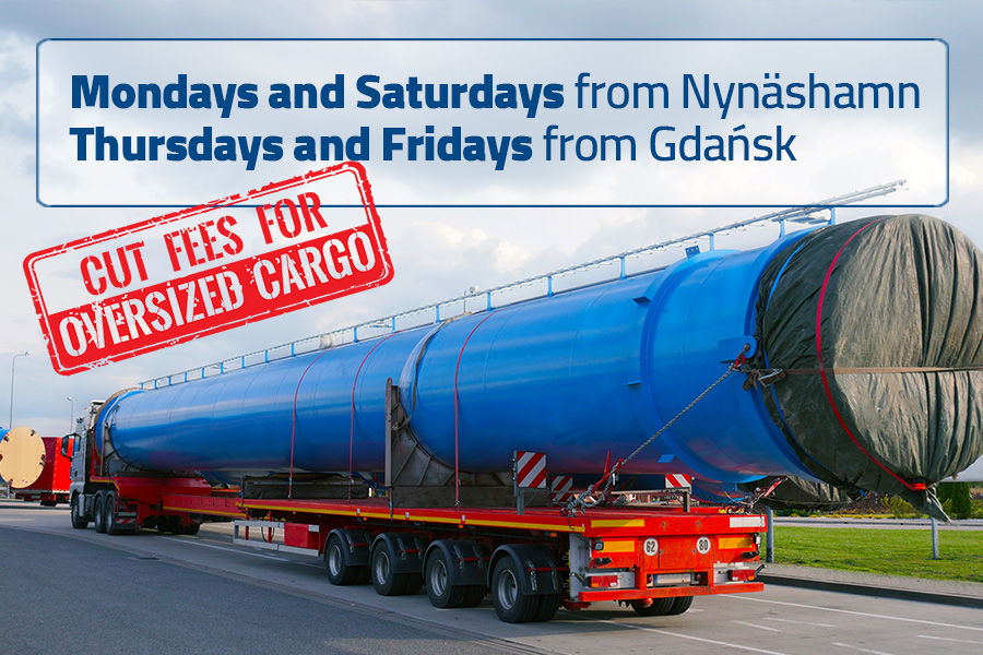 Oversize transport on Gdańsk — Nynäshamn line without extra fees
